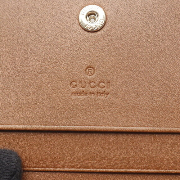 Gucci GG Emblem Zip Wallet Bifold Leather Beige Brown - Picture 4 of 5